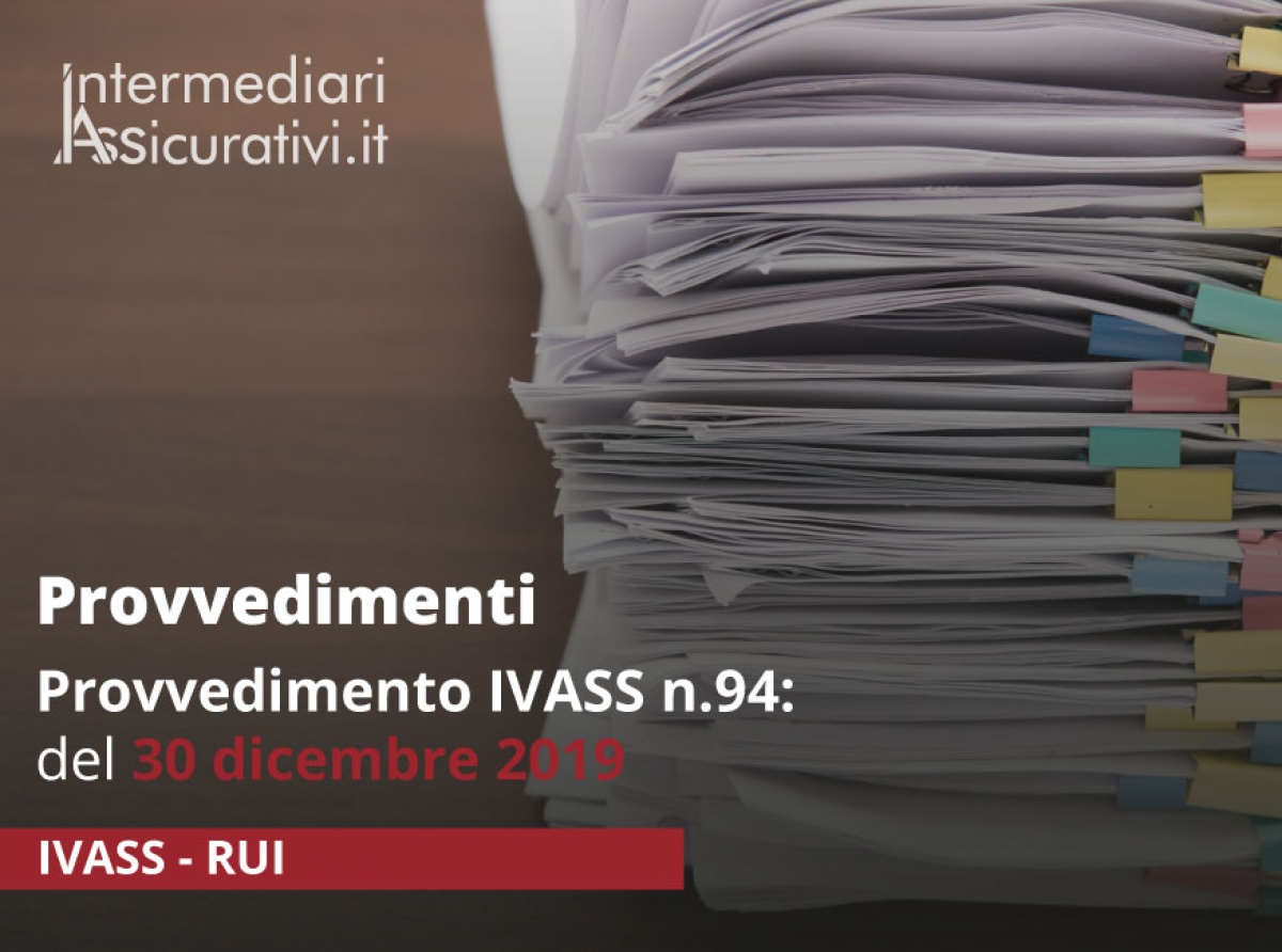 Provvedimento n.94 del 30 dicembre 2019